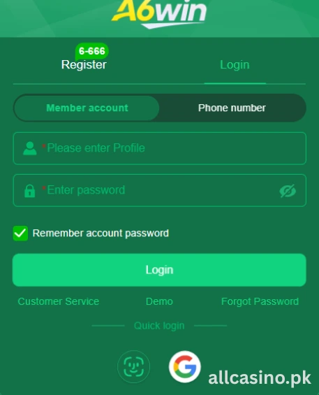 A6Win Game account creation